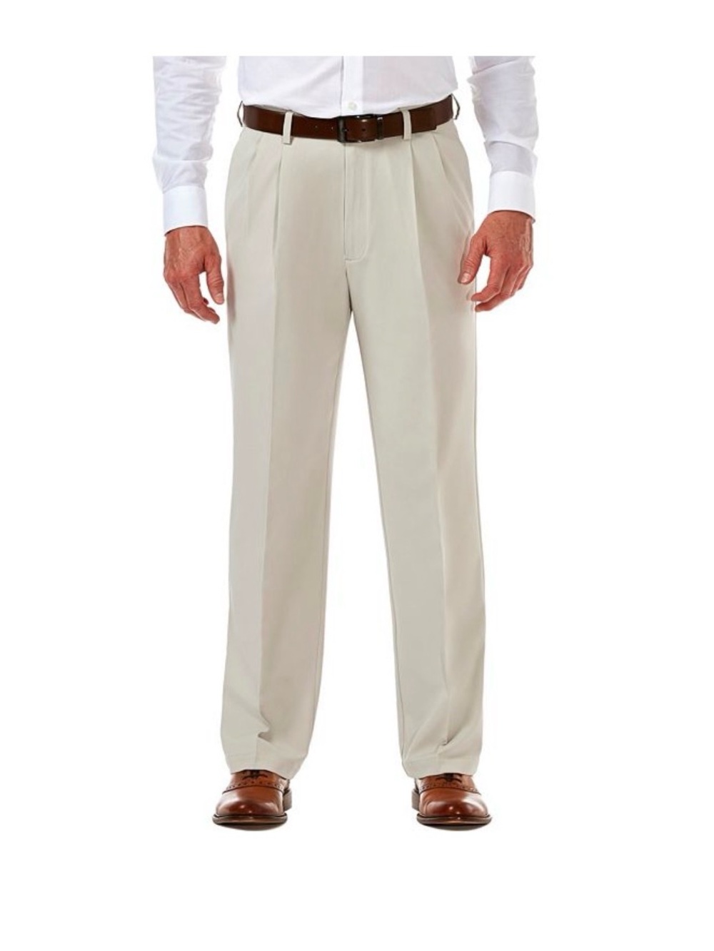 Men’s Haggar Cool 18 Pro Classic-Fit Wrinkle Free Pleated Expandable Waist Pants